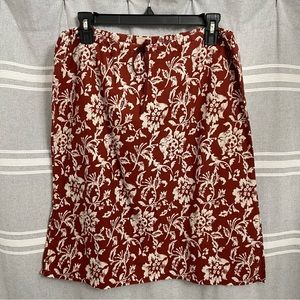 ABERCROMBIE & FITCH / Burgundy & White Floral Print Skirt Size M